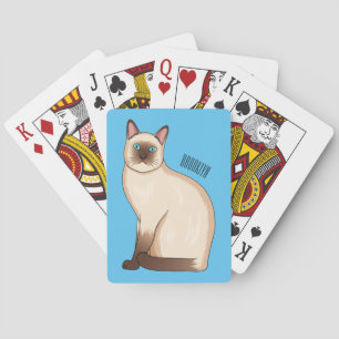 Siamese kat cartoon illustratie  pokerkaarten