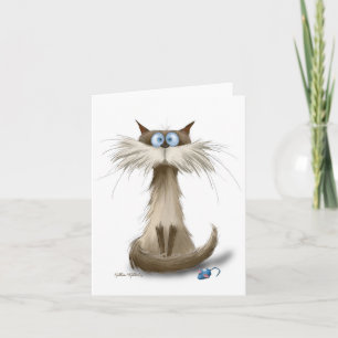 Siamese Kat Cartoon Kaart