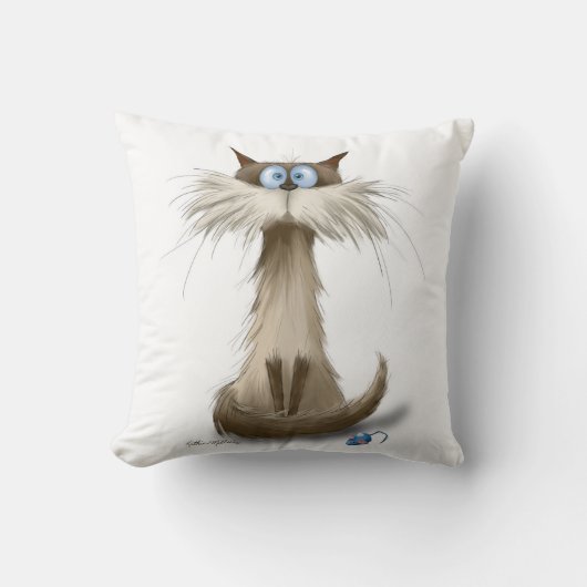 Siamese Kat Cartoon Kussen (Voorkant)