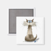 Siamese Kat Cartoon Magneet (Voorkant / Achterkant)
