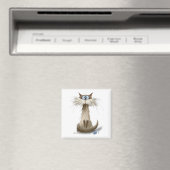 Siamese Kat Cartoon Magneet (Insitu (Vaatwasser))