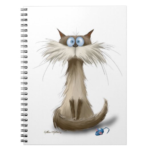 Siamese Kat Cartoon Notitieboek (Voorkant)