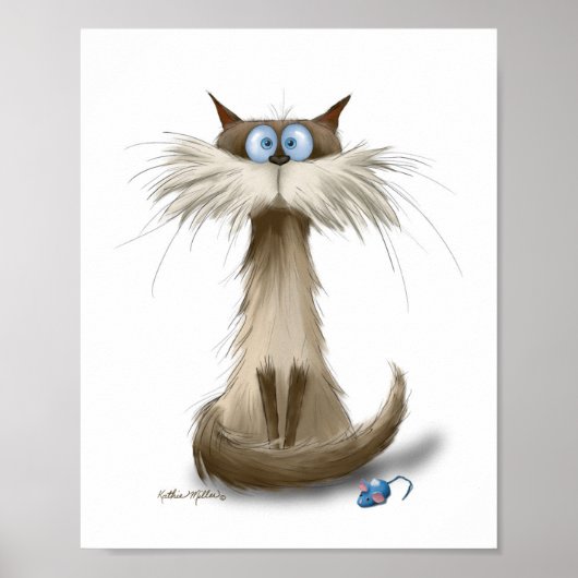 Siamese Kat Cartoon Poster (Voorkant)