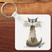 Siamese Kat Cartoon Sleutelhanger (Voorkant)
