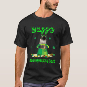 Siamese Kat Catrick Ierse Shamrock Kitten St. Patr T-shirt