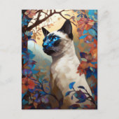 Siamese kat Colorful Art Briefkaart (Voorkant)