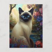 Siamese kat Colorful Art Briefkaart (Voorkant)