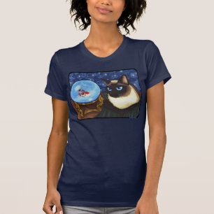 Siamese kat crystal ball Koi Fortune Fantasy Cat A T-shirt