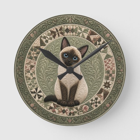 Siamese Kat Dekbed  Ronde Klok (Voorkant)
