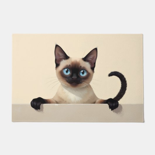 Siamese Kat Deurmat Kunst (Voorkant)