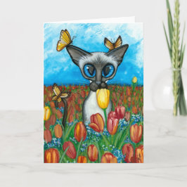Siamese Kat door Bihrle Card Kaart