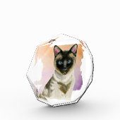 Siamese kat Elegant Waterverf Painting Fotoblokken (Links)