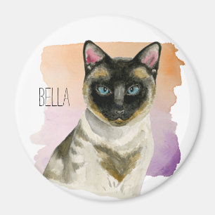 Siamese kat Elegant Waterverf Painting Magneet