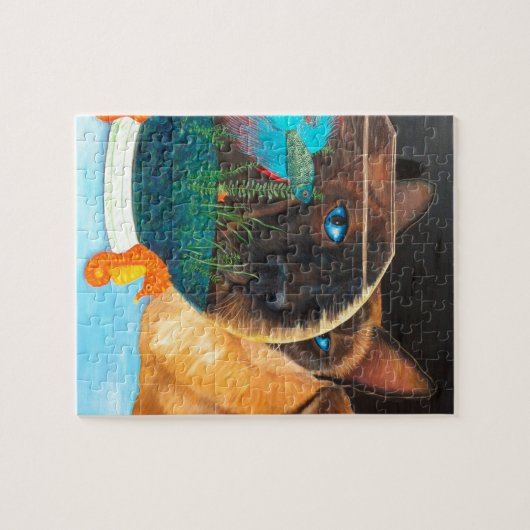 Siamese kat en Betta Fish Legpuzzel (Horizontaal)
