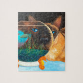 Siamese kat en Betta Fish Legpuzzel (Verticaal)