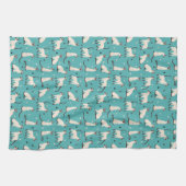 Siamese kat en Blauwgroen blauwe keukenhanddoeken  (Horizontaal)