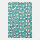 Siamese kat en Blauwgroen blauwe keukenhanddoeken  (Verticaal)