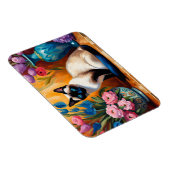 Siamese kat en boeketten in vazen waterverf magneet (Rechterzijde)