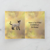 Siamese kat en gelukkige verjaardag kaart (Binnen)