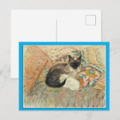 Siamese kat en Kitten, kunst door steinlen, fijne  Briefkaart (Voorkant / Achterkant)