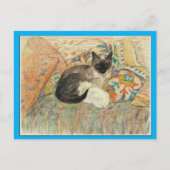 Siamese kat en Kitten, kunst door steinlen, fijne  Briefkaart (Voorkant)