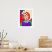 Siamese kat en Lady Snuggle Poster (Keuken)