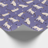 Siamese kat- en pasteien Paars omslagpapier Cadeaupapier (Hoek)