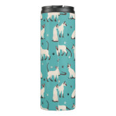 Siamese kat en poten Blauwgroen blauw Thermosbeker (Achterkant)