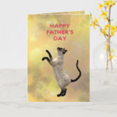Siamese kat en Vaderdag Kaart (Gele Bloem)