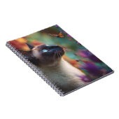 Siamese kat en vlinder Notitieboek (Rechterzijde)