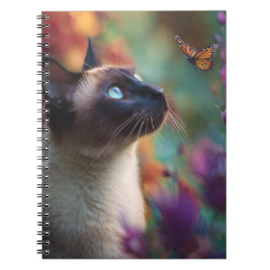 Siamese kat en vlinder Notitieboek