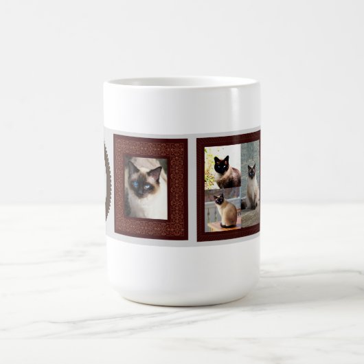 Siamese kat familie frame foto cadeau morphing mok (Midden)