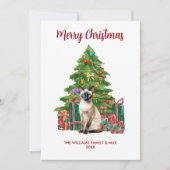 Siamese kat familie Kerstmis Feestdagenkaart (Voorkant)