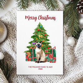 Siamese kat familie Kerstmis Feestdagenkaart