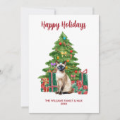 Siamese kat familie Kerstmis Feestdagenkaart (Voorkant)