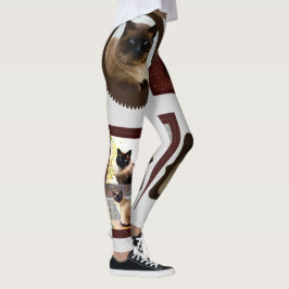 Siamese kat familie leuke leggings voor vrouwen