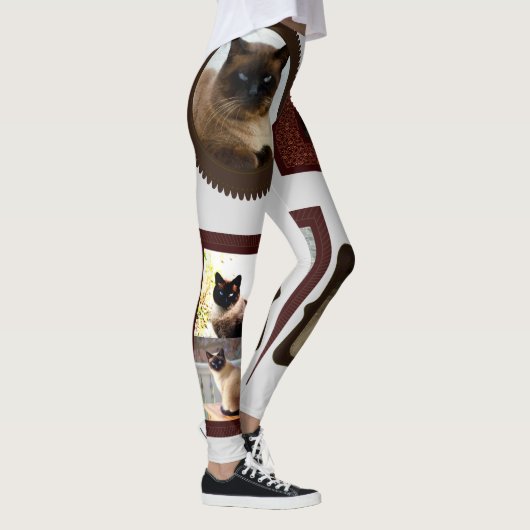 Siamese kat familie leuke leggings voor vrouwen (Rechts)
