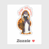 Siamese kat Fancy dress op Halloween Sticker (Vel)