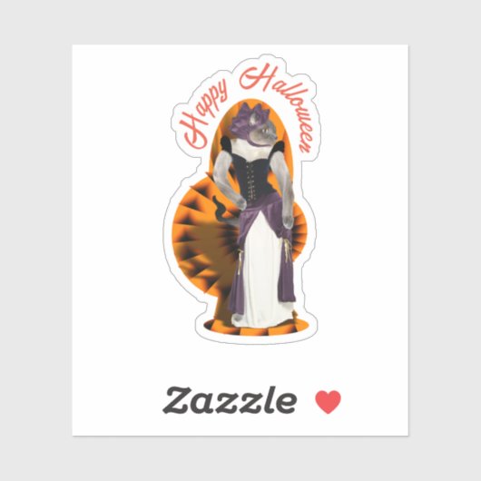 Siamese kat Fancy dress op Halloween Sticker (Vel)