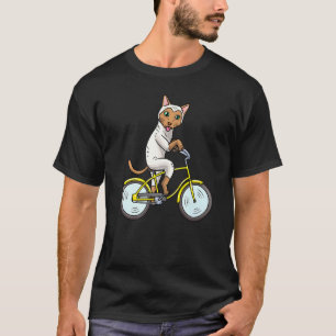 Siamese Kat Fietst Op Fiets T-shirt