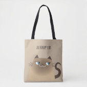 Siamese kat gepersonaliseerd tote bag (Voorkant)