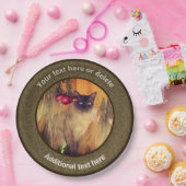 Siamese kat gepersonaliseerde partij papieren bordje (Feest)