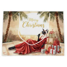 Siamese Kat Glam Kerstmis Champagne drinkend