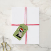 Siamese Kat Grappig Santa Kat Aangepaste Kerstmis Cadeaulabel (Met Touw)