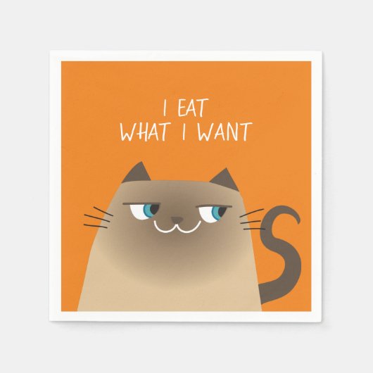 Siamese kat grappig servet (Voorkant)