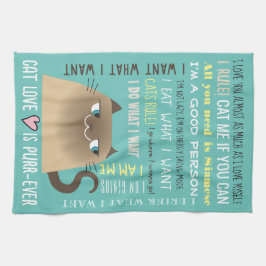 Siamese kat grappig theedoek