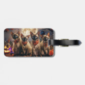 Siamese kat Halloween Spooky Bagagelabel (Achterkant horizontaal)