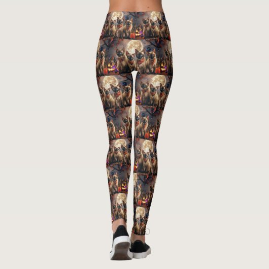 Siamese kat Halloween Spooky Leggings (Achterkant)