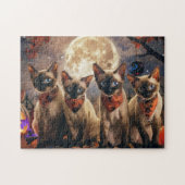 Siamese kat Halloween Spooky Legpuzzel (Horizontaal)