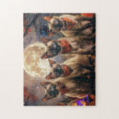 Siamese kat Halloween Spooky Legpuzzel (Verticaal)
